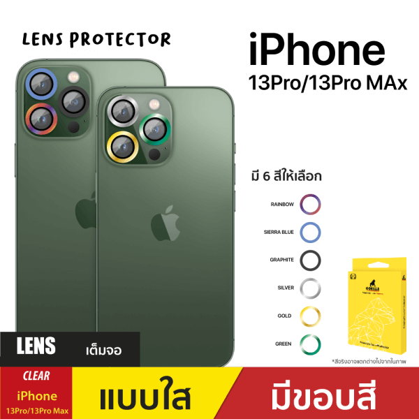 ฟิล์มกระจกกันรอยเลนส์กล้อง iPhone 13 Pro/13 Pro Max (Sierra Blue)