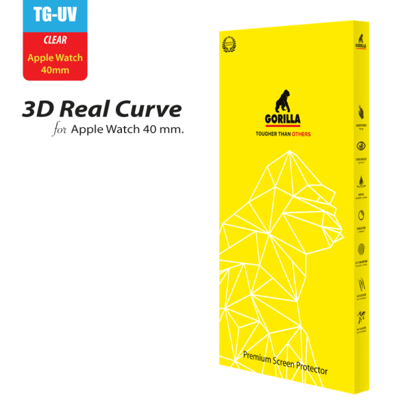 ชุดฟิล์มกระจกกาวยูวี (Gorilla UV) สำหรับ Apple Watch 40mm