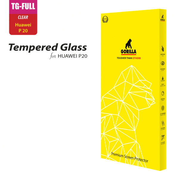 ฟิล์มกระจกกันรอยเต็มจอ (TG-Full) สำหรับ Huawei P20 (ไม่มีประกัน)